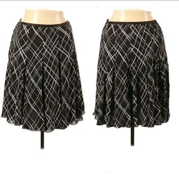 Ellen Tracy Parochial Crinkle Silk Pleated Plaid Full Tea Length Skirt Sz 14 - Picture 1 of 10
